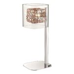 Holland Clear Glass Table Lamp In Copper And Chrome