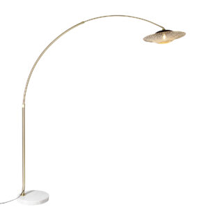 Modern Arc Lamp White Oriental Shade with Bamboo 50 cm - XXL Rina