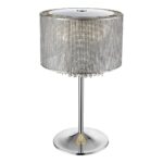 Palace 4 Light Crystal Droplet Table Lamp In Chrome Sliver