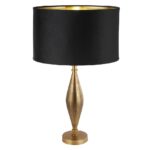 Rye Black Velvet Shade Table Lamp In Antique Brass