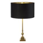 Whitby Black Velvet Shade Table Lamp In Antique Brass