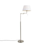 Floor lamp steel with white shade and adjustable arm - Ladas Deluxe