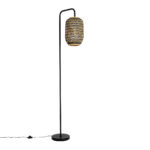 Oriental floor lamp bamboo with black - Yvonne