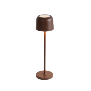 Rechargeable Mushroom Table Lamp Rust Brown Incl. Charging Station - Raika