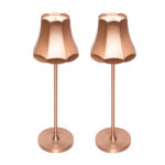 Set of 2 Retro Table Lamps Copper Rechargeable IP44 - Granny