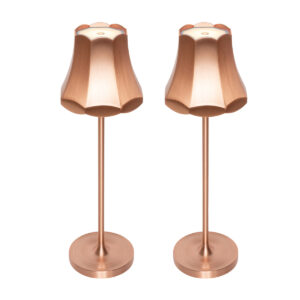 Set of 2 Retro Table Lamps Copper Rechargeable IP44 - Granny