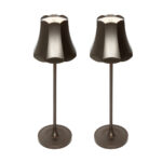 Set of 2 Retro Table Lamps Dark Bronze Rechargeable IP44 - Granny