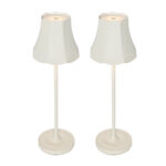 Set of 2 Retro Table Lamps Off-White Rechargeable IP44 - Granny