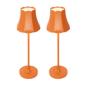 Set of 2 Retro Table Lamps Orange Rechargeable IP44 - Granny