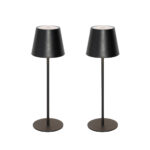 Set of 2 Table Lamps Black with Dimmer and Rechargeable - Murdock