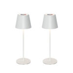 Set of 2 Table Lamps White with Dimmer and Rechargeable RGBW - Murdock