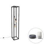 Smart floor lamp black 3-light incl. Wifi G95 - Big Cage