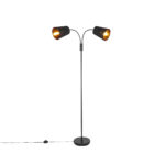 Smart floor lamp black incl. 2 WiFi P45 - Carmen