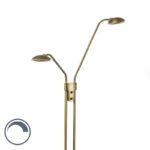 Modern floor lamp bronze with reading lamp incl. LED - Eva