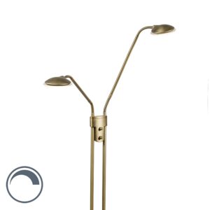 Modern floor lamp bronze with reading lamp incl. LED - Eva